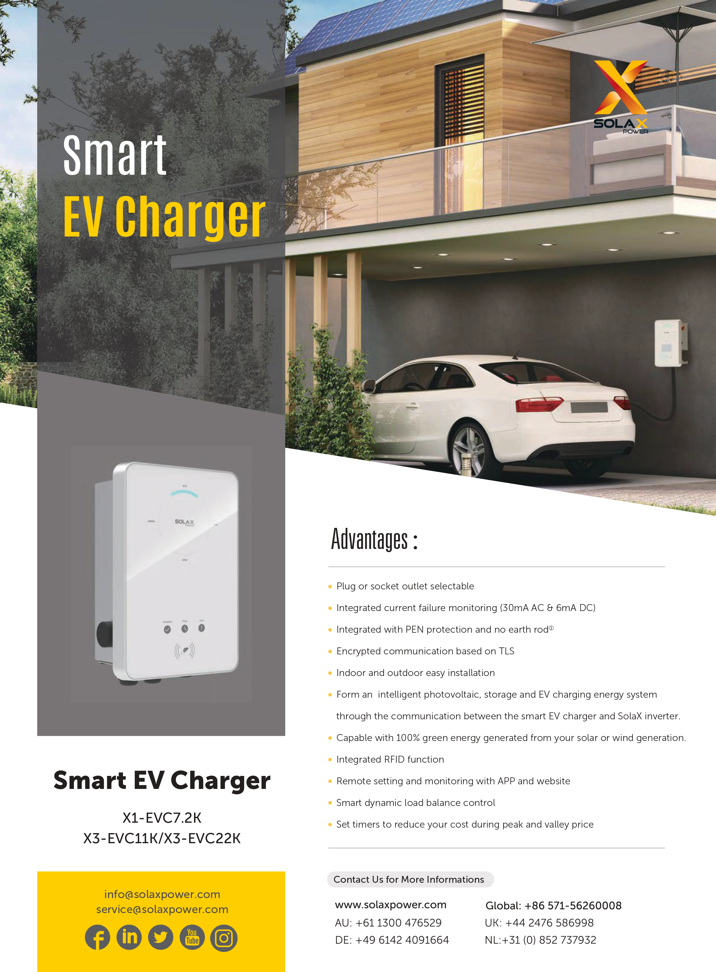 smart home ev charger datasheet