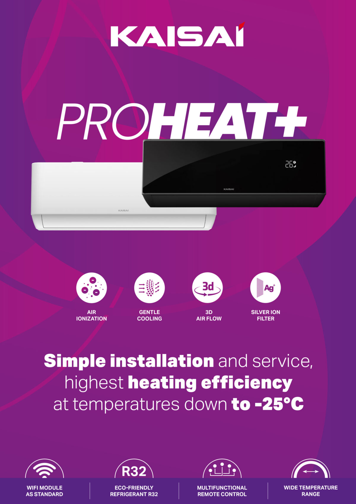 KAISAI PRO HEAT PLUS 5.2 kW set KRWB-18TLHO+KRW-18TLHI