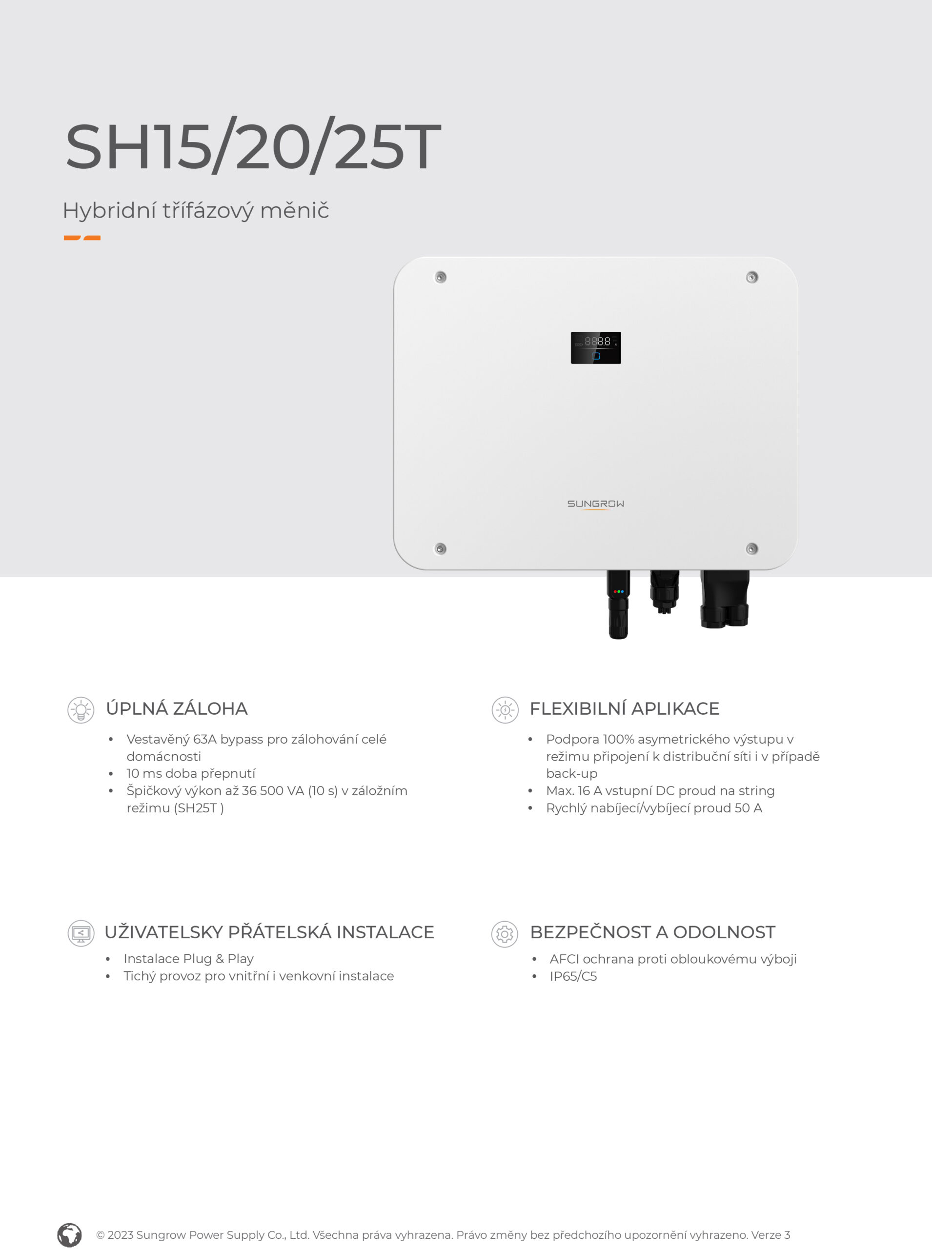 Sungrow Hybrid Sh15T - V11 Sungrow Hybrid Sh15T - V11