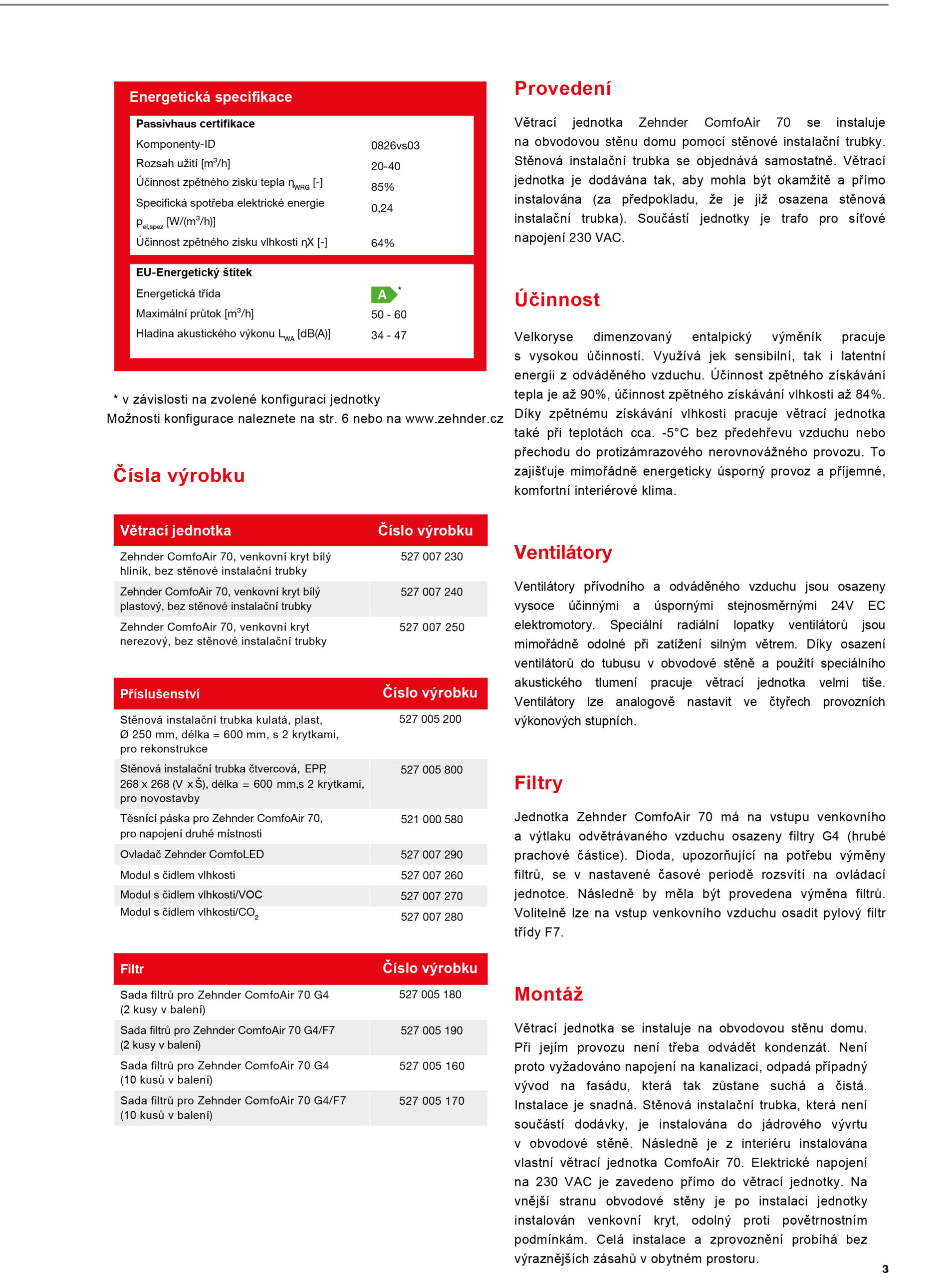 Zehnder Comfoair 70 Zehnder Comfoair 70 1
